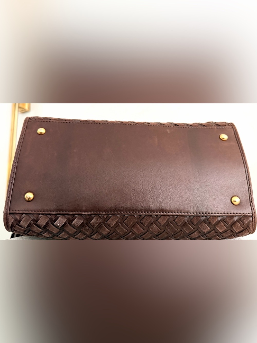 BALLY Vintage Basketweave Woven Leather Top Handle Satchel - Picture 5 of 14